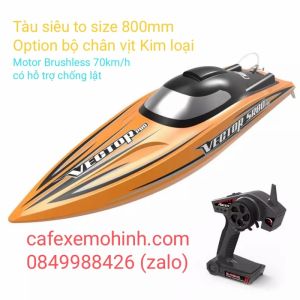 Tàu Cano điều khiển từ xa Vector Sr80 bản Pro 70km/h chân vịt kim loại 798-4 Pro