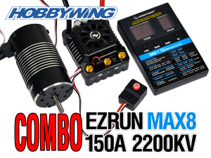 Combo Brushless Motor EZRUN MAX-8 150A 2200KV Hobbywing Tặng card set chạy trên 150km/h