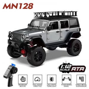 MN128 - Mô hình xe địa hình điều khiển từ xa Jeep wrangler MN 128 RC tỉ lệ 1:12, full hệ thống đèn, 4WD chạy 2 cầu, 2.4G